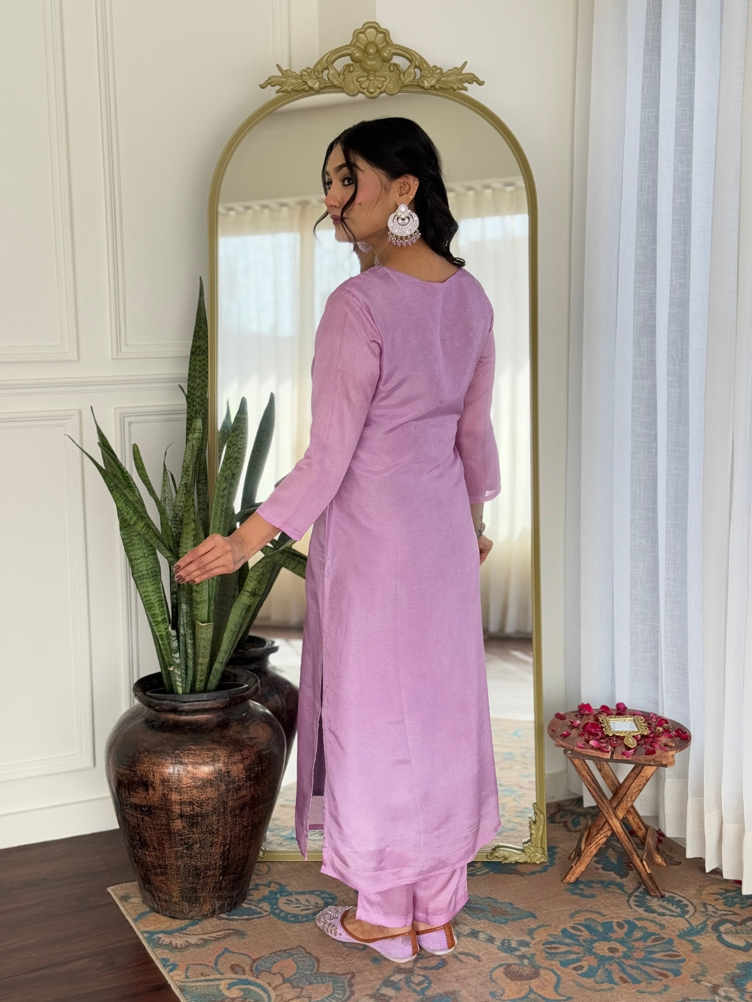 The52 Women's Gorgeous Rayon Embroidery work Straight Kurta with Pant and Dupatta Set