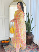 Thumbnail for The52 Women's Gorgeous Rayon Embroidery work Straight Kurta with Pant and Dupatta Set