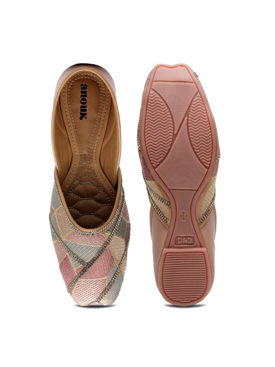 Anouk Women Woven Design Mojaris Flats