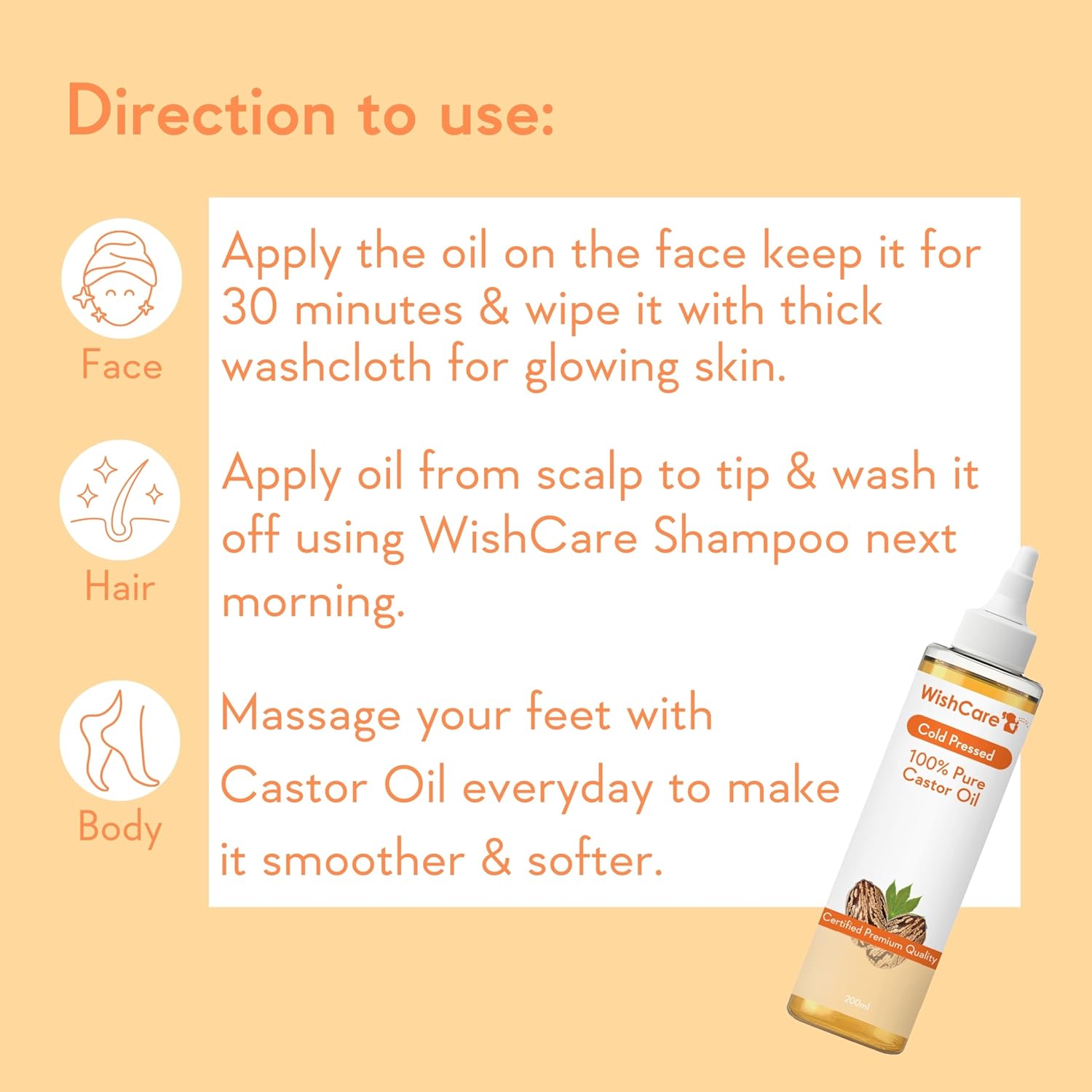 WishCare Premium Cold Pressed Castor Oil - Distacart