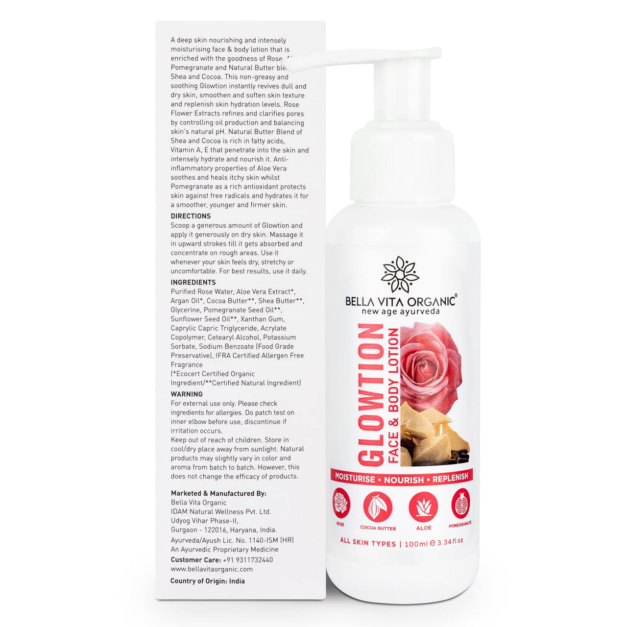 Bella Vita Organic Glowtion Face & Body Butter Lotion - Distacart