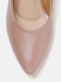 Thumbnail for ELLE Mauve Solid Kitten Pumps