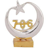 Thumbnail for Estele Gold & Rhodium Plated Spiritual 786 Chand Taara Idol for Home Decorative/ Car Dashboard
