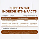 Thumbnail for Himalayan Organics Korean Ginseng 800 mg Vegetarian Capsules - Distacart