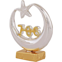 Thumbnail for Estele Gold & Rhodium Plated Spiritual 786 Chand Taara Idol for Home Decorative/ Car Dashboard