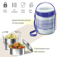 Thumbnail for Milton Econa Stainless Steel Lunch Box - 3 Box Insulated Lunch Set - Distacart