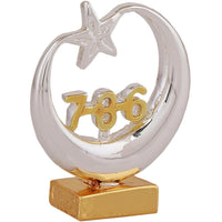 Thumbnail for Estele Gold & Rhodium Plated Spiritual 786 Chand Taara Idol for Home Decorative/ Car Dashboard