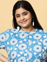 Thumbnail for Sztori Plus Size Ethnic Motifs Printed Pure Cotton Kurta & Trouser - Distacart