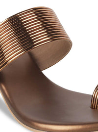Thumbnail for Metro Gold-Toned Embellished Block Heels
