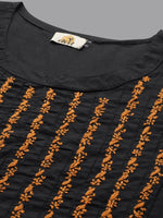 Thumbnail for ADA Ethnic Motifs Embroidered Chikankari Cotton Straight Kurta - Distacart