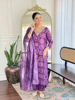 Thumbnail for The52 Women's Gorgeous Rayon Embroidery Straight Kurta with Pant And Dupatta Set