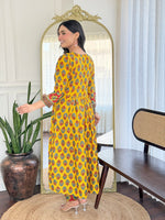Thumbnail for The52 Women's Gorgeous Rayon Printed Flared Kurta with Pant And Dupatta Set