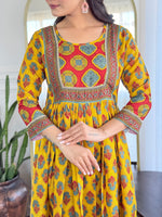 Thumbnail for The52 Women's Gorgeous Rayon Printed Flared Kurta with Pant And Dupatta Set