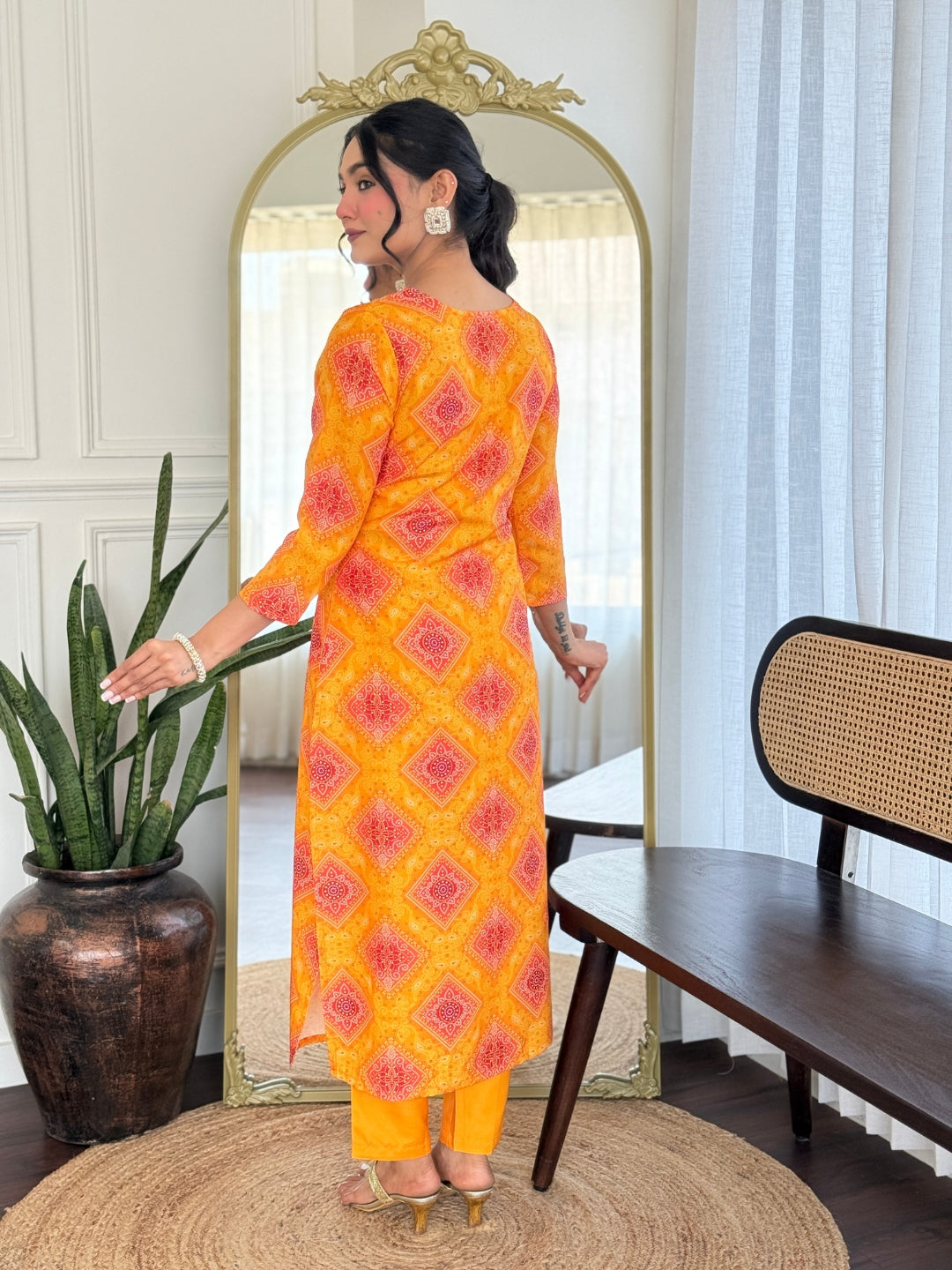 The52 Women's Beautiful Rayon Embroidery work Straight Kurta with Pant and Dupatta Set