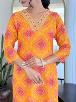 Thumbnail for The52 Women's Beautiful Rayon Embroidery work Straight Kurta with Pant and Dupatta Set