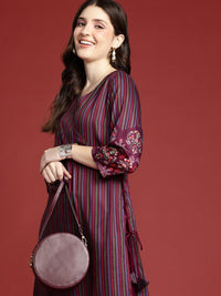 Thumbnail for Anouk Women Floral Printed Angrakha Kurta with Palazzos - Distacart