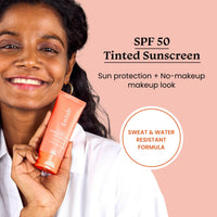 Thumbnail for Foxtale Tinted Sunscreen SPF 50 PA++++ & Primer Shade 2 - Medium, Water Resistant with Dry-Touch Finish, Blurs Out Pores