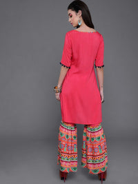Thumbnail for Aks Ethnic Motifs Printed Straight Kurta With Sharara - Distacart