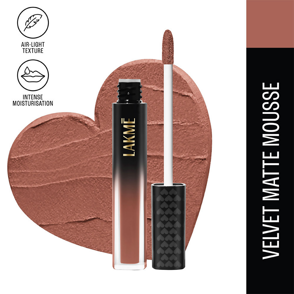Lakme Xtraordin-Airy Velvet Matte Lip Mousse - Bare Nude - Distacart