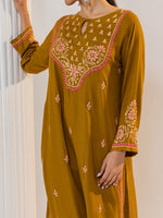 Thumbnail for HOUSE OF KARI Floral Embroidered Chikankari Kurta With Palazzo - Distacart