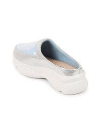 Thumbnail for FAUSTO Women's Silver Back Open Embellished Slip On Mules