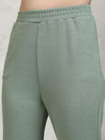 Thumbnail for Vishudh Green Floral Printed Mandarin Collar Straight Kurta with Trousers - Distacart