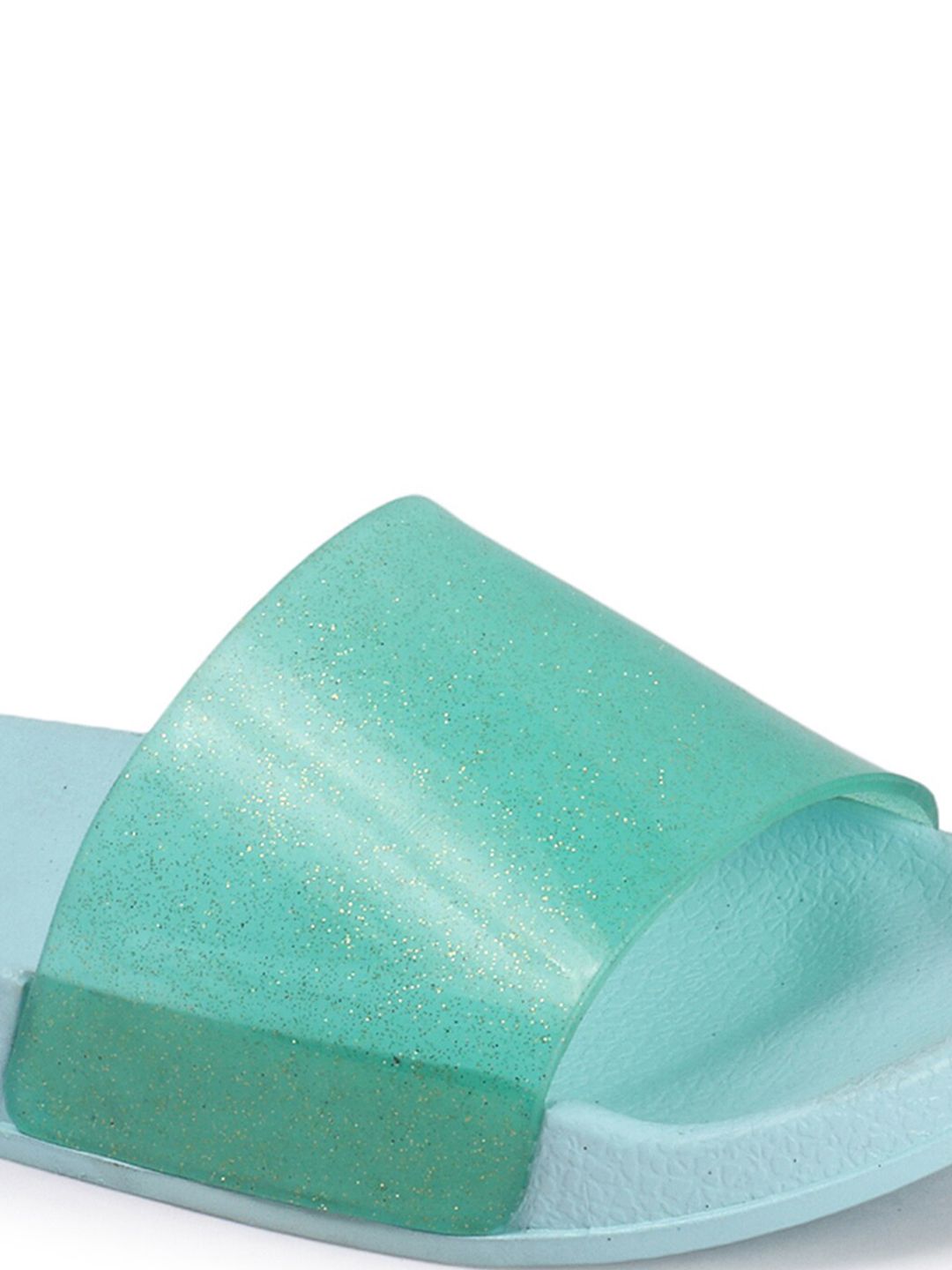 DressBerry Women Green Embellished Sliders