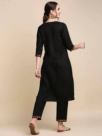 Thumbnail for Anubhutee Black & Red Embroidered Kurta with Trousers - Distacart