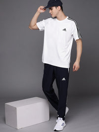 Thumbnail for Adidas Men White Sereno 3-Stripes Brand Logo Printed Football T-shirt - Distacart