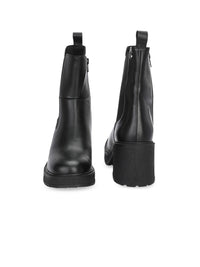 Thumbnail for Delize Women Square Toe Mid Top Leather Platform Heel Regular Boots