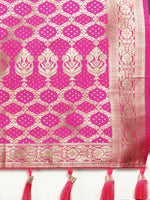 Thumbnail for Vastranavya Navy Blue Soft Patola Silk With Meenakari Weaving Motifs And Rich Zari Weaving Pallu Saree With Matching Blouse Fabric - Distacart