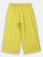 Thumbnail for Ahalyaa Yellow Viscose Rayon Straight Kids Kurta Pants With Dupatta For Girls - Distacart