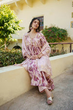 Thumbnail for Vaasva Women Nude-Pink Muslin Embroidered Kurta,Pant & Dupatta Set - Distacart