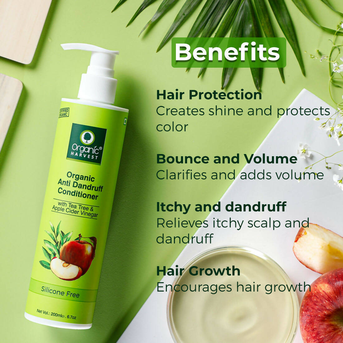 Organic Harvest Organic Anti Dandruff Conditioner With Tea Tree & Apple Cider Vinegar - Distacart