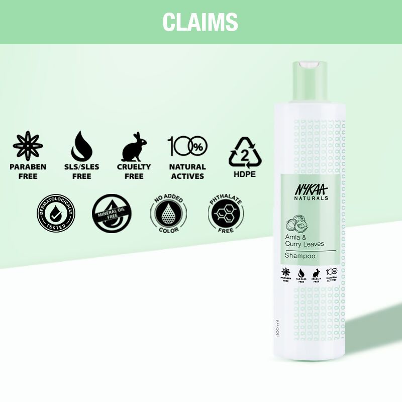 Nykaa Naturals Longer & Thicker Hair - Free Shampoo With Amla, Curry Leaves & Coconut Oil - Distacart