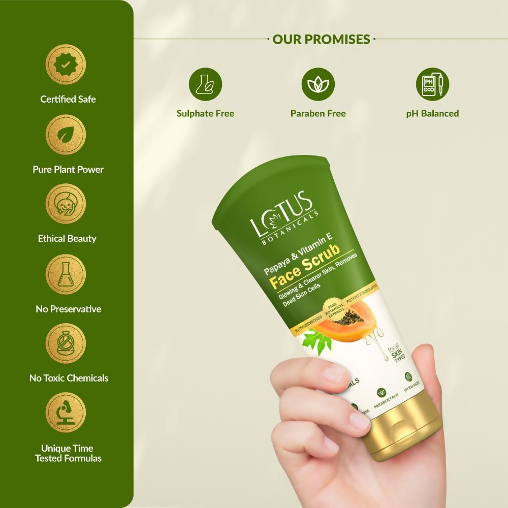 Lotus Botanicals Papaya & Vitamin E Face Scrub - Distacart