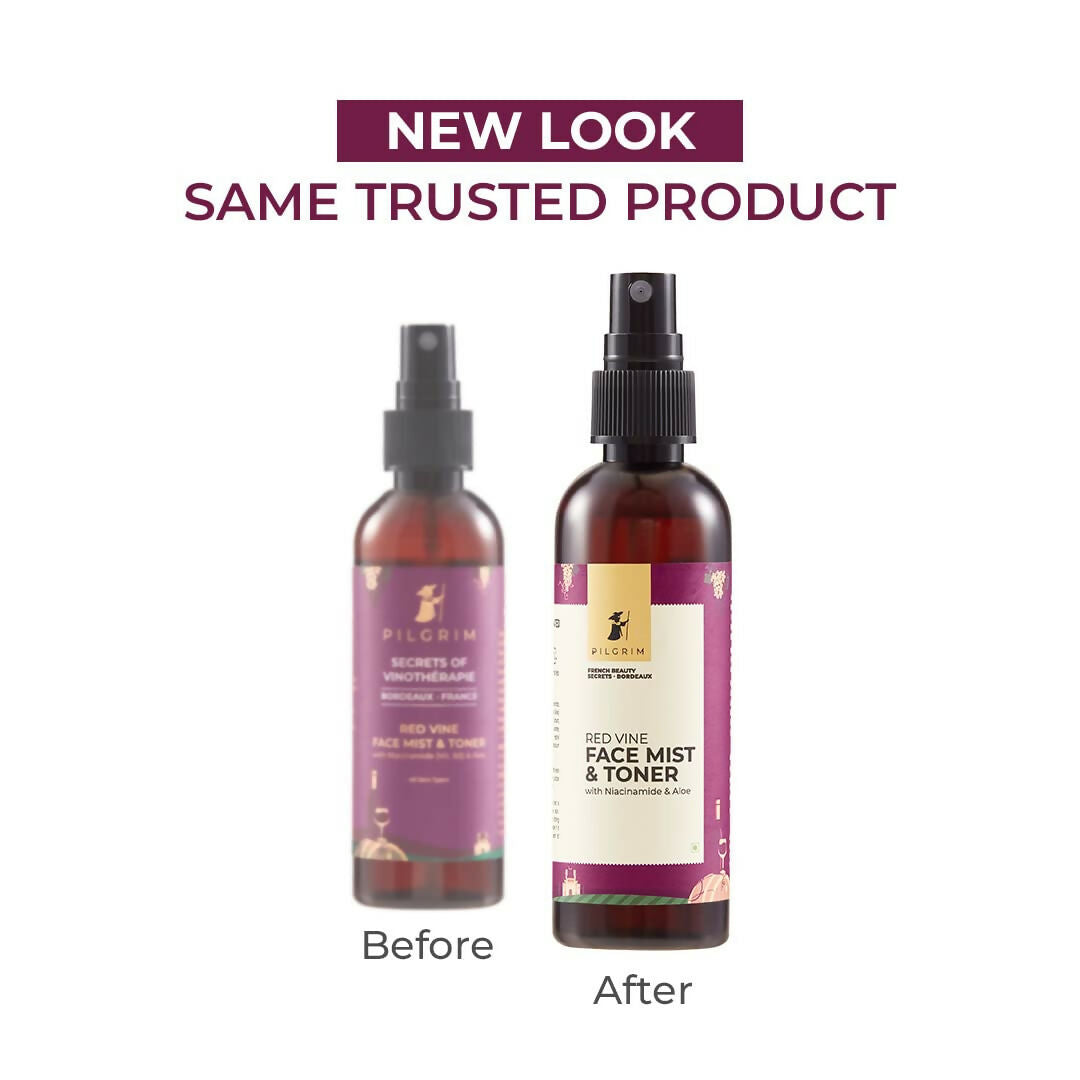 Pilgrim Red Vine Face Mist & Toner Spray with Vitamin B3 and Aloe, For Anti Ageing, Glowing Skin - Distacart