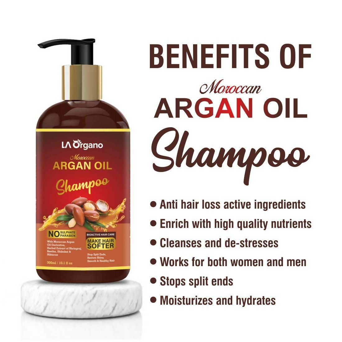LA Organo Moroccan Argan Hair Shampoo - Distacart