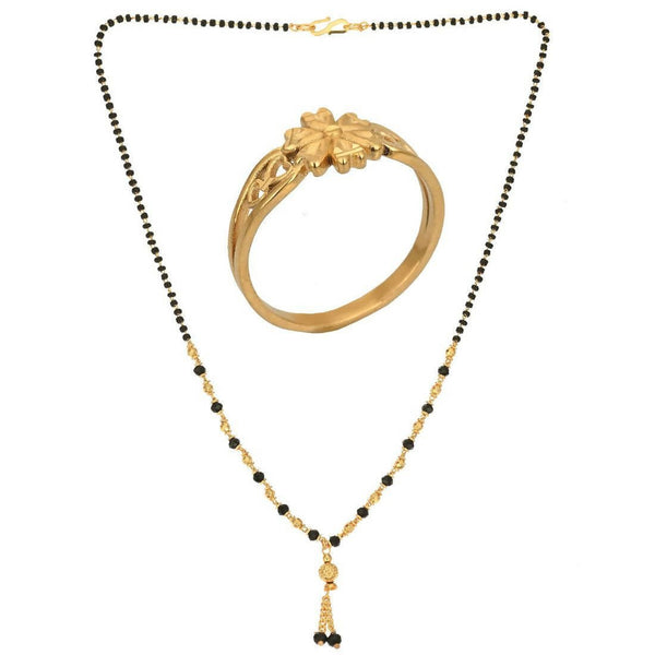 AanyaCentric Gold-plated Mangalsutra & Ring Set - Distacart
