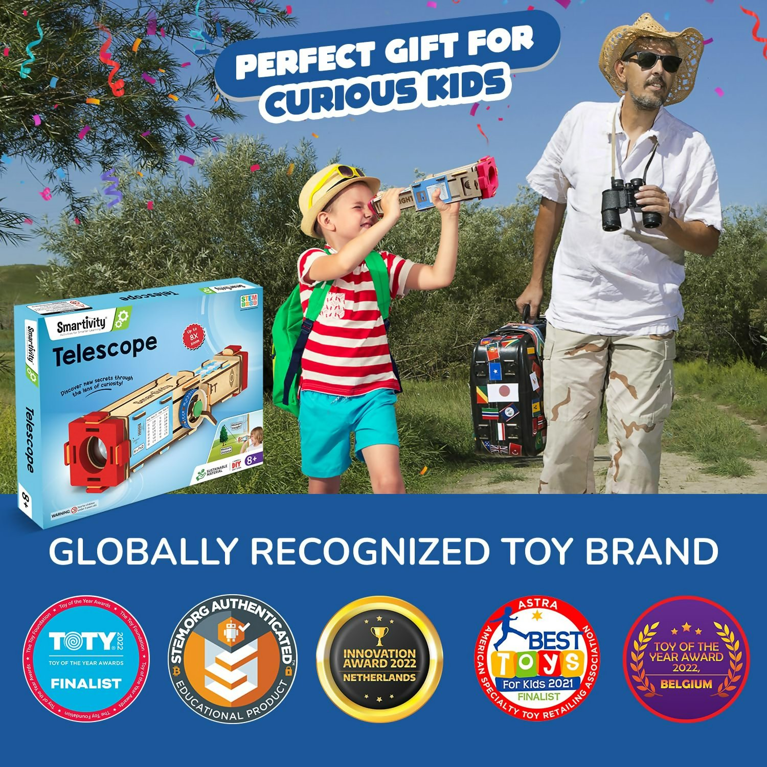 Smartivity Telescope Toy For Kids Age 8, 9, 10, 11, 12, 13, 14 Years Old Measure Height & Distance