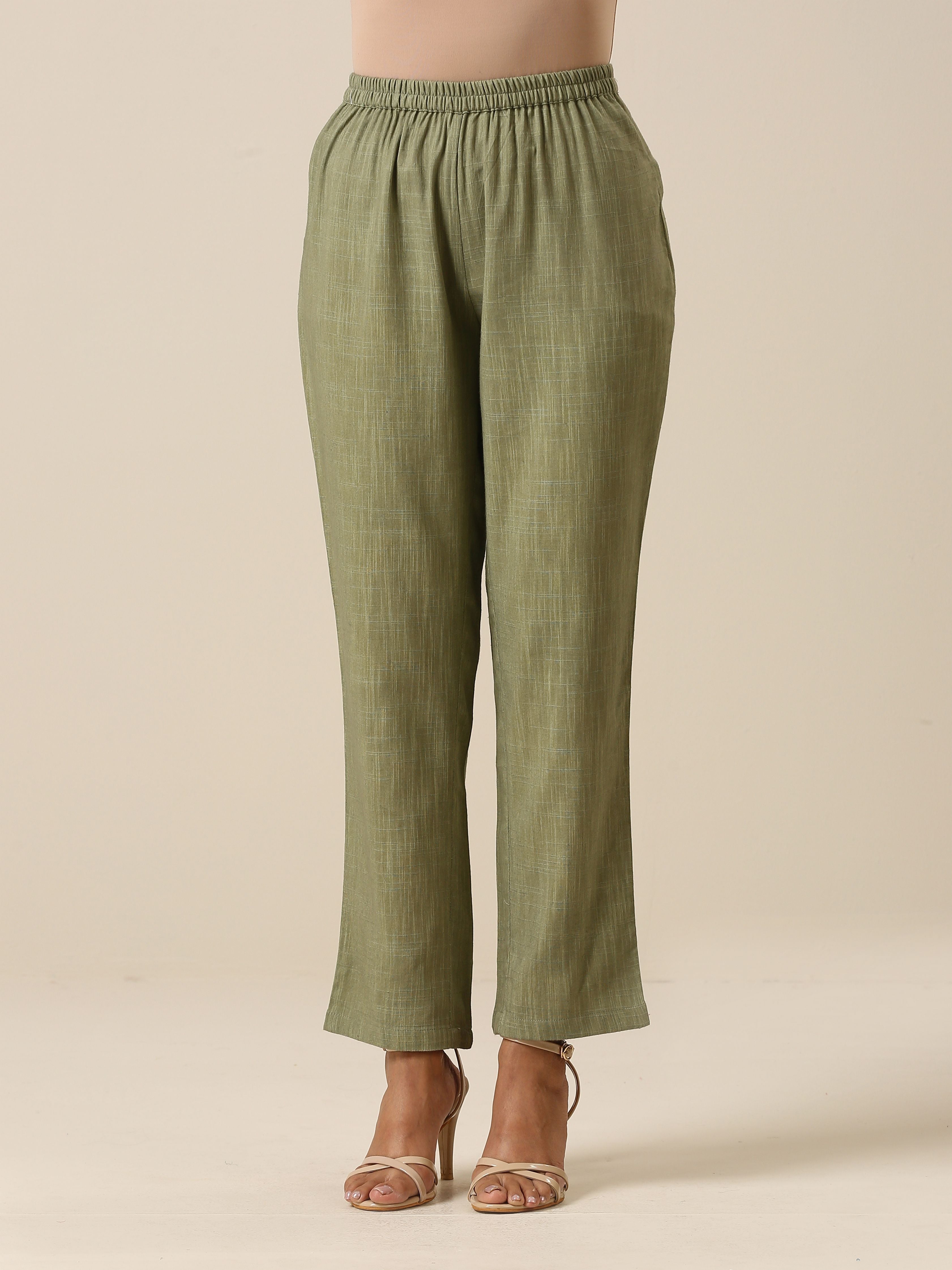 trueBrowns Sage Slub Texture Boxy Fit High Low Co-Ord Set - Distacart