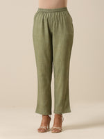 Thumbnail for trueBrowns Sage Slub Texture Boxy Fit High Low Co-Ord Set - Distacart