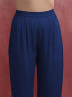 Thumbnail for trueBrowns Blue Modal Front Slit Kurta set - Distacart
