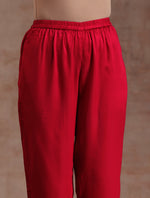 Thumbnail for trueBrowns Red Modal Satin Oversized Round Co-Ord Set - Distacart