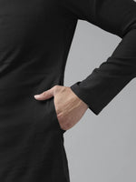 Thumbnail for Fabmade Men Z-Black Cotton Linen Kurta Pyjama - Distacart