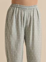 Thumbnail for trueBrowns Grey Bandhani Printed Silk Kaftan Co-Ord Set - Distacart