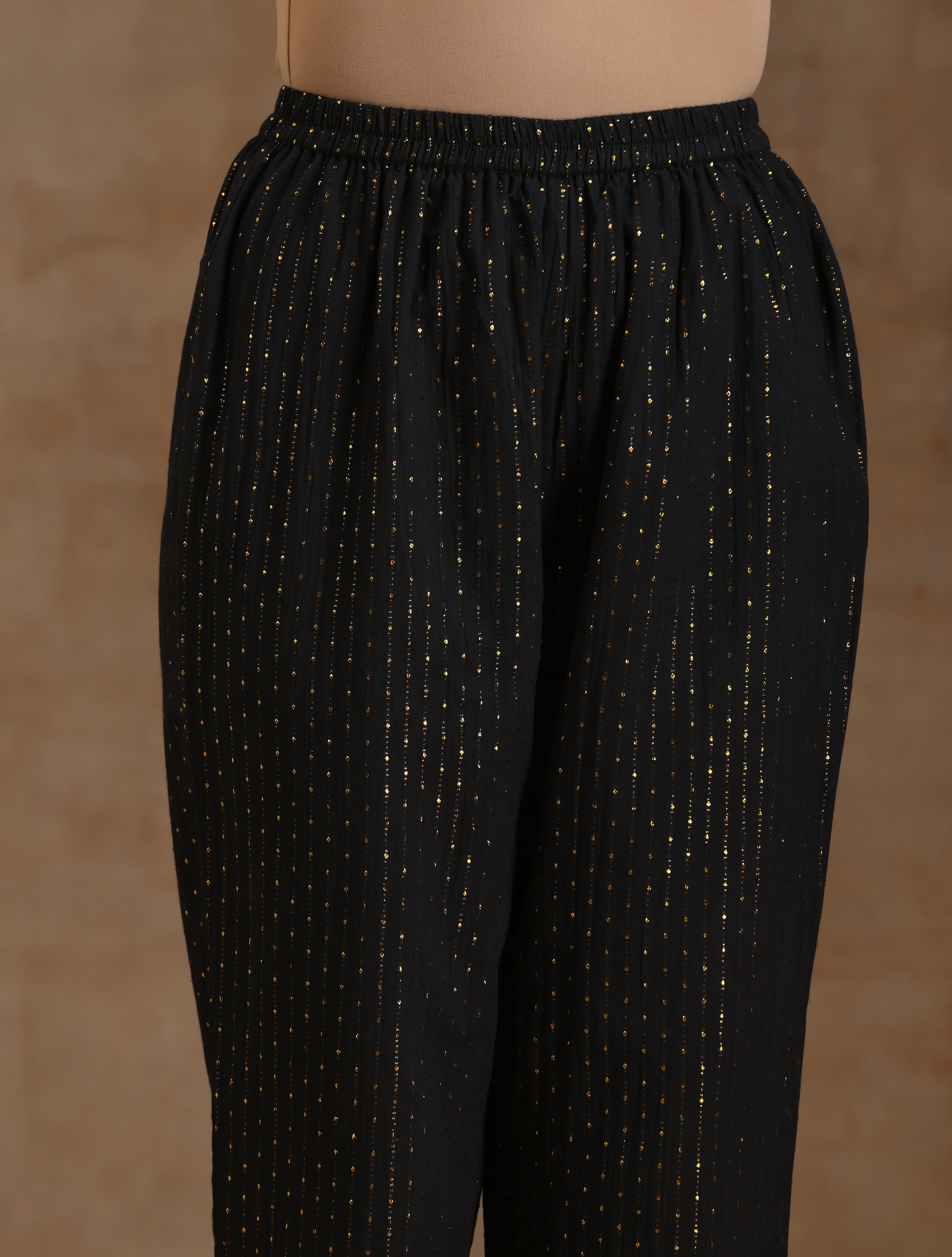 trueBrowns Black Gold Cotton Flared Co-Ord Set - Distacart