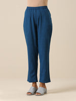 Thumbnail for trueBrowns Classic Blue Slub Texture Relax Fit Co-Ord Set - Distacart