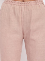 Thumbnail for trueBrowns Pure Cotton Beige Gota Slit Kurta Set - Distacart