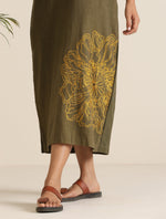 Thumbnail for trueBrowns Olive Cotton Embroidered Dress - Distacart
